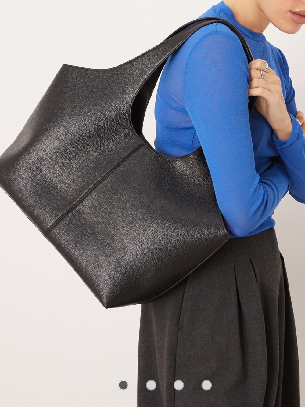 MANGO Large Faux Leather Shopper Tote in Brown/Chocolate - Picture 8 of 9